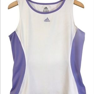 Adidas Women’s Sleeveless white lavender Athletic Top Size Medium
